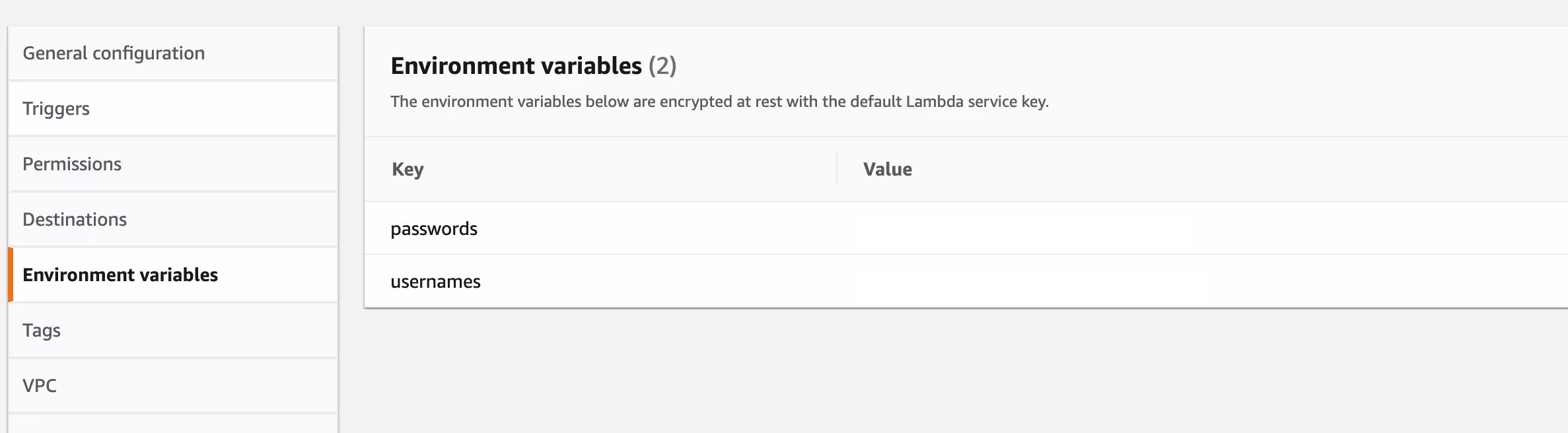 AWS Lambda code